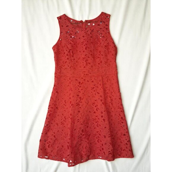 Jessica Simpson Crochet Eyelet Floral Fit & Flare Dress - Picture 2 of 14